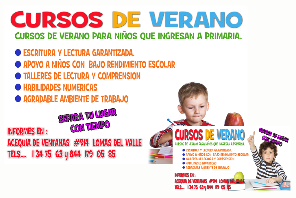 Diseño Flyer Cursos de Verano.