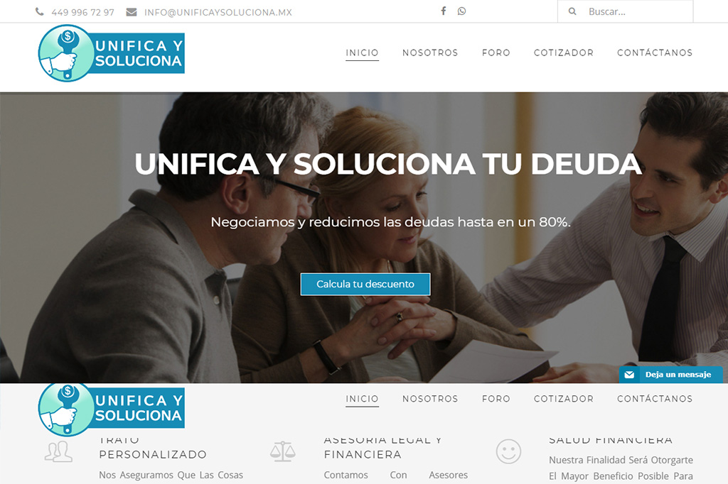 Página Web Unifica y Soluciona