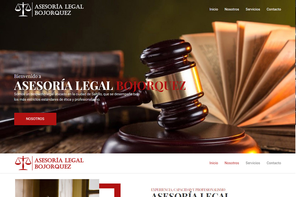 Página web Asesoría Legal Bojorquez
