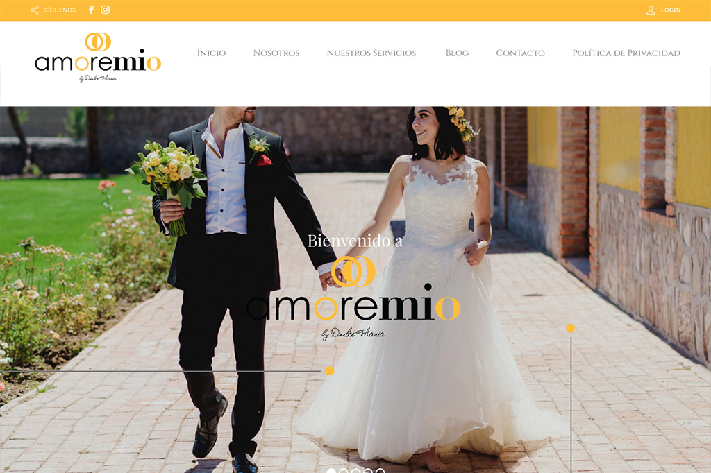 Página web Bodas Amore Mio